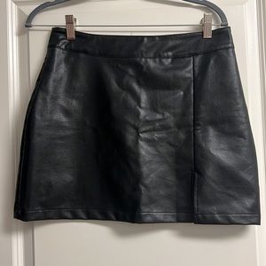 Shein Black Leather Mini Skirt